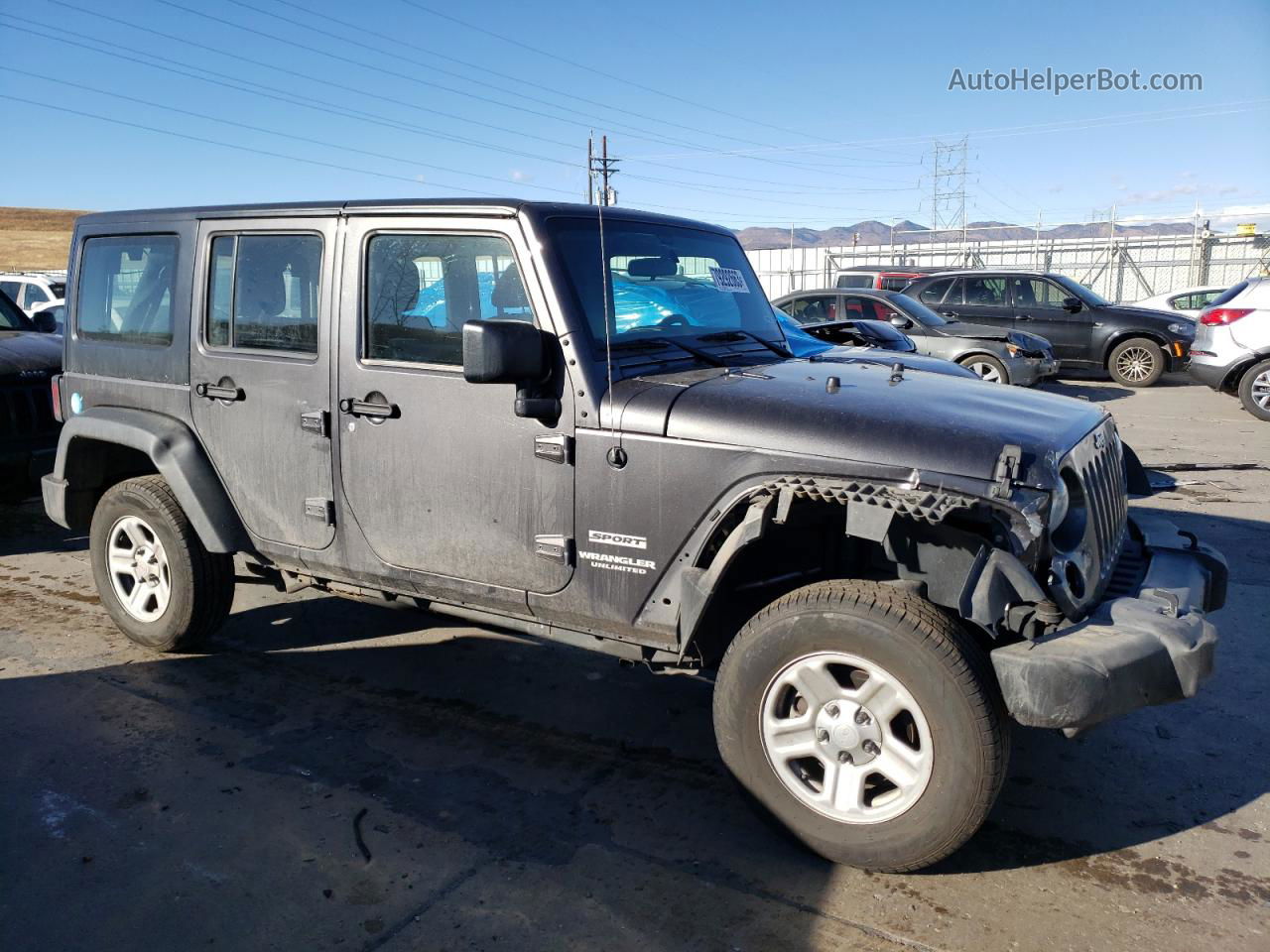 2017 Jeep Wrangler Unlimited Sport Угольный vin: 1C4BJWDGXHL592596