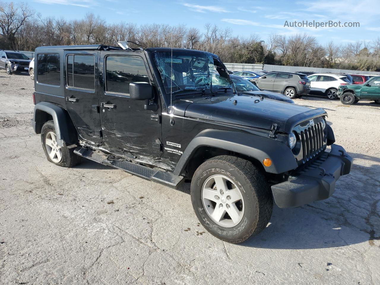 2017 Jeep Wrangler Unlimited Sport Черный vin: 1C4BJWDGXHL663618