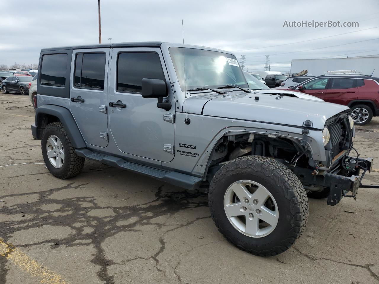 2017 Jeep Wrangler Unlimited Sport Silver vin: 1C4BJWDGXHL727799