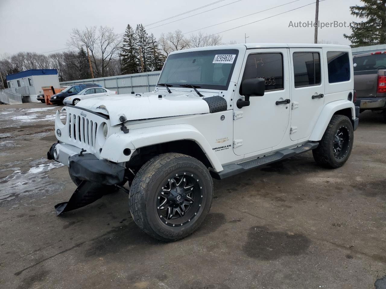 2014 Jeep Wrangler Unlimited Sahara White vin: 1C4BJWEG0EL324134