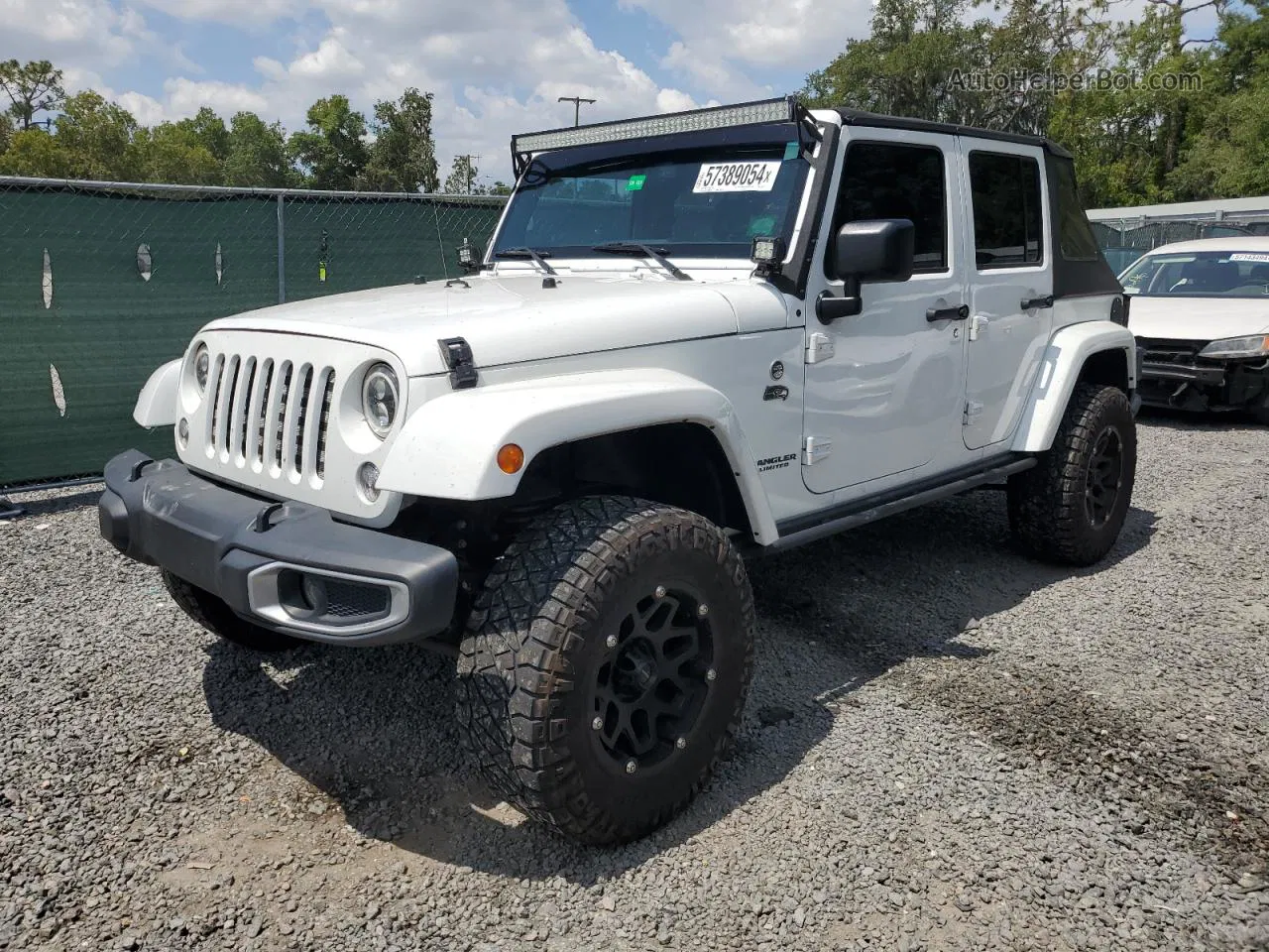 2017 Jeep Wrangler Unlimited Sahara White vin: 1C4BJWEG0HL565339