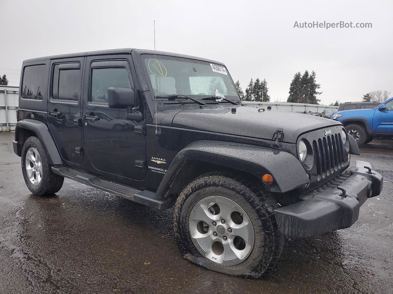 2014 Jeep Wrangler Unlimited Sahara Black vin: 1C4BJWEG1EL258760