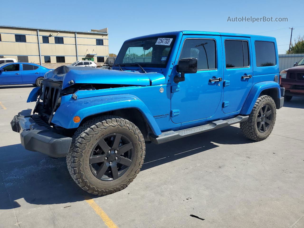 2014 Jeep Wrangler Unlimited Sahara Синий vin: 1C4BJWEG1EL307360