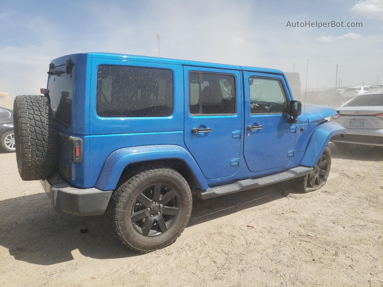 2014 Jeep Wrangler Unlimited Sahara Синий vin: 1C4BJWEG1EL310341