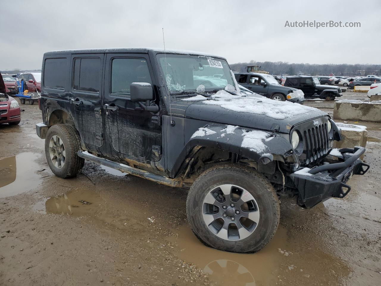 2014 Jeep Wrangler Unlimited Sahara Черный vin: 1C4BJWEG2EL108902