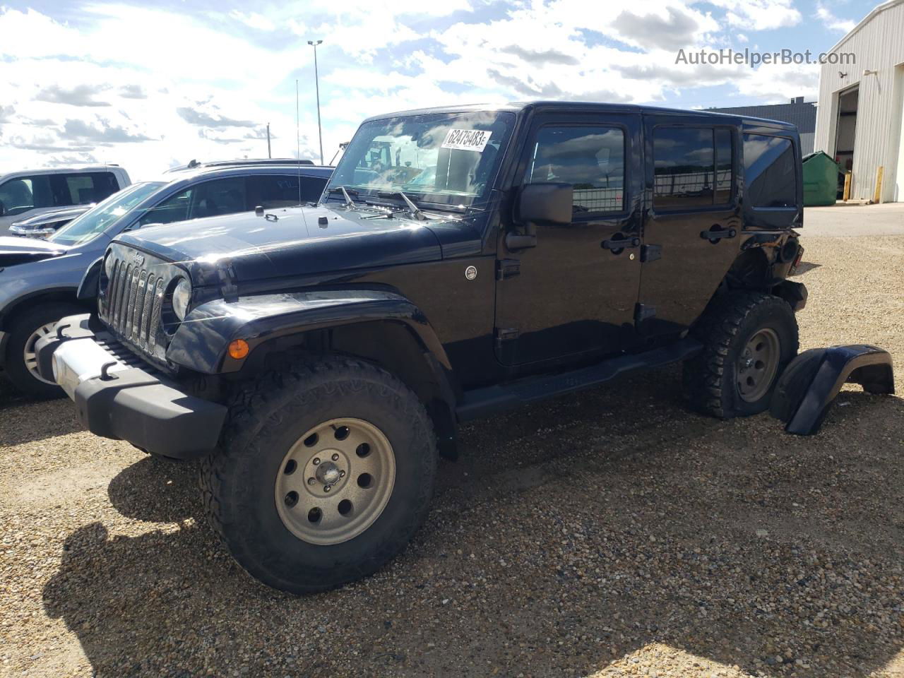 2014 Jeep Wrangler Unlimited Sahara Black vin: 1C4BJWEG3EL213092