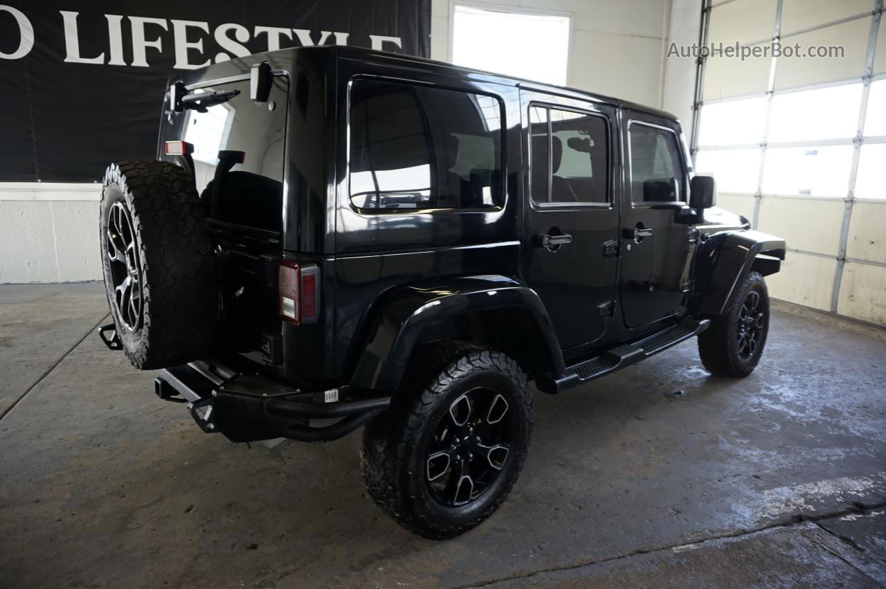 2014 Jeep Wrangler Unlimited Sahara Black vin: 1C4BJWEG4EL160788