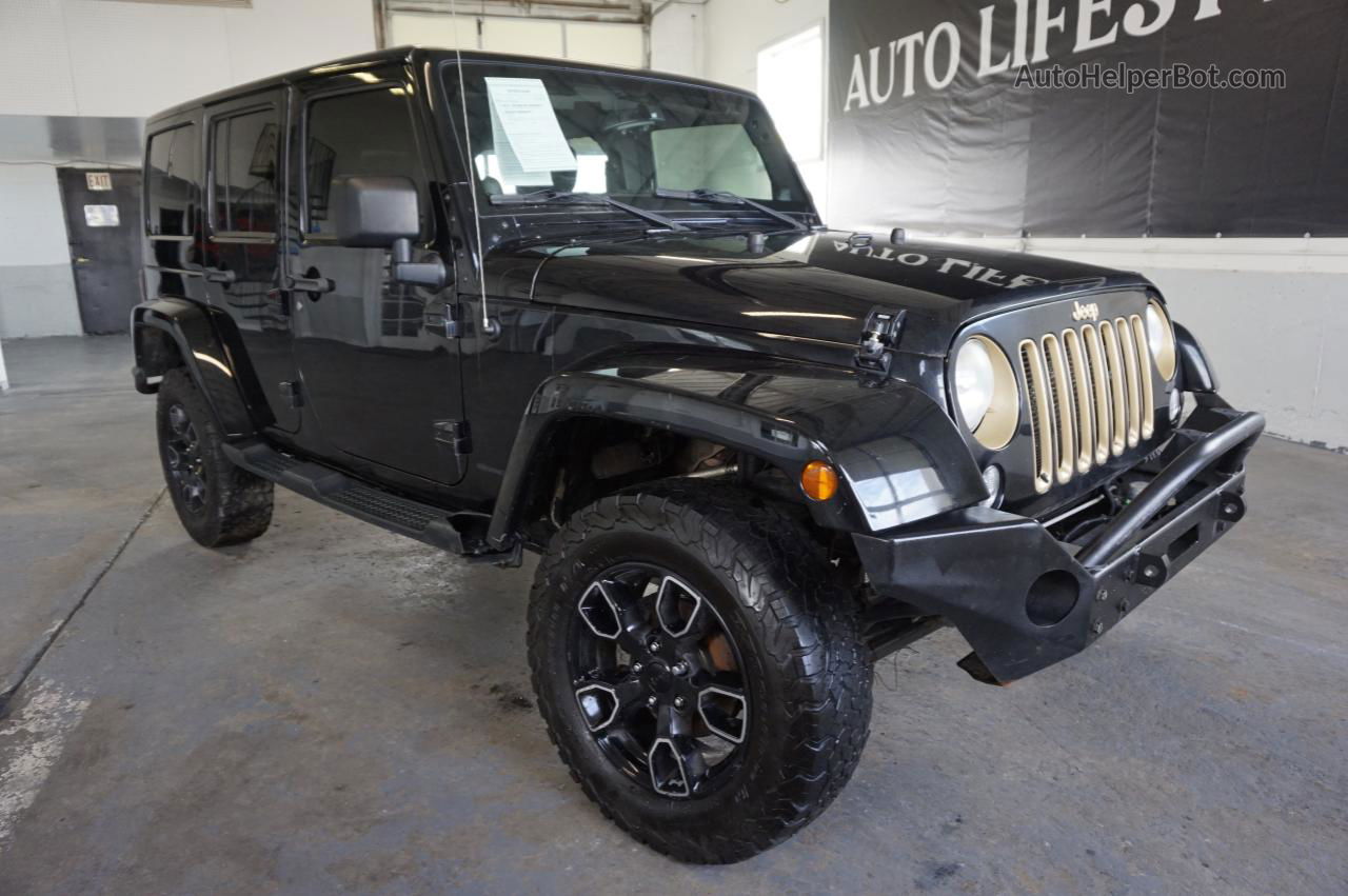 2014 Jeep Wrangler Unlimited Sahara Black vin: 1C4BJWEG4EL160788