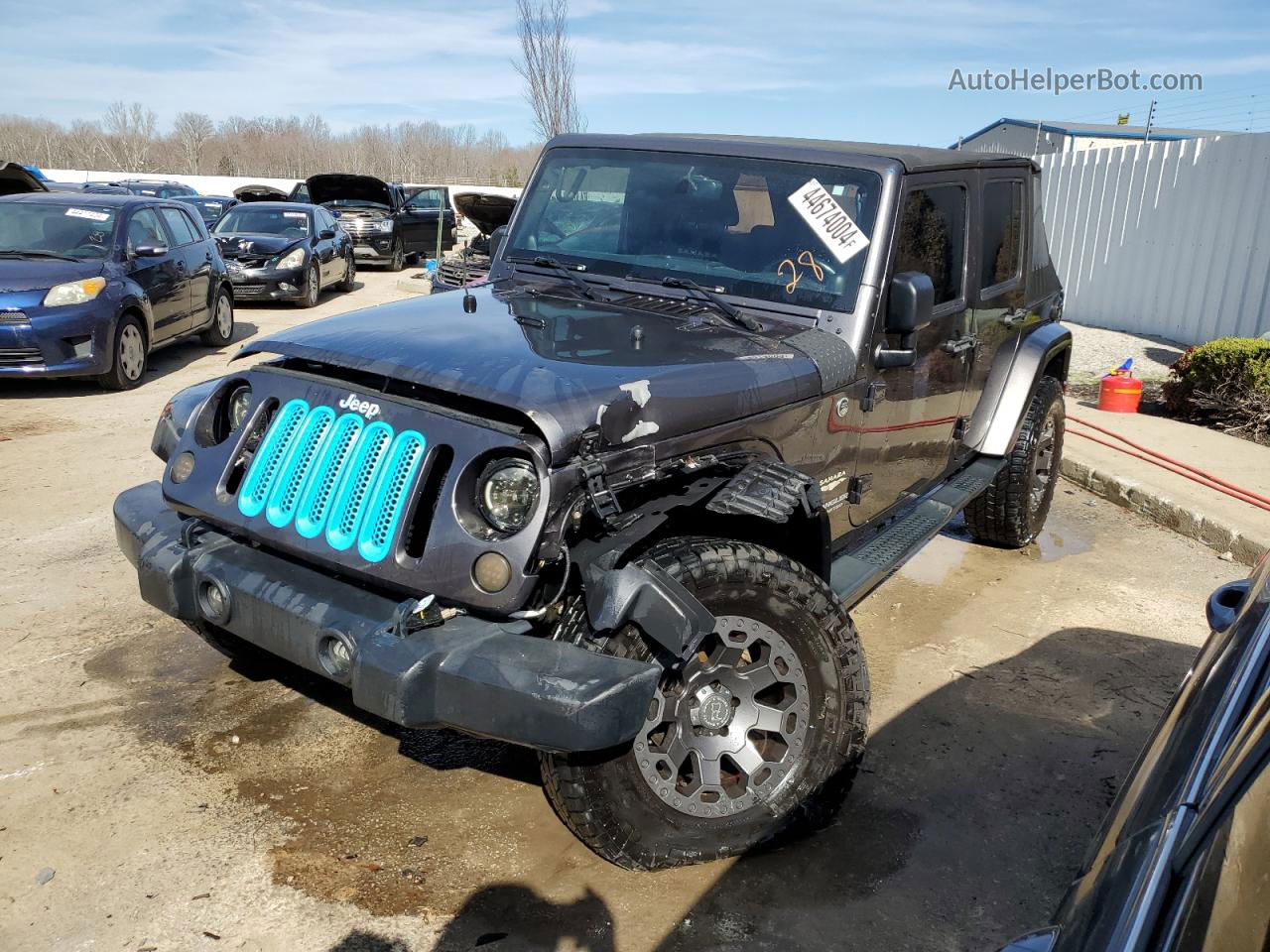 2014 Jeep Wrangler Unlimited Sahara Black vin: 1C4BJWEG5EL210727