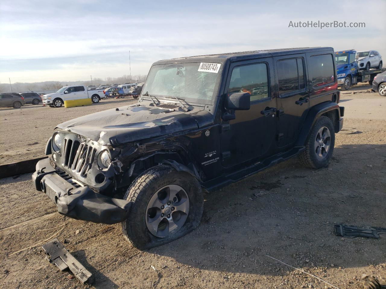 2017 Jeep Wrangler Unlimited Sahara Black vin: 1C4BJWEG5HL662844