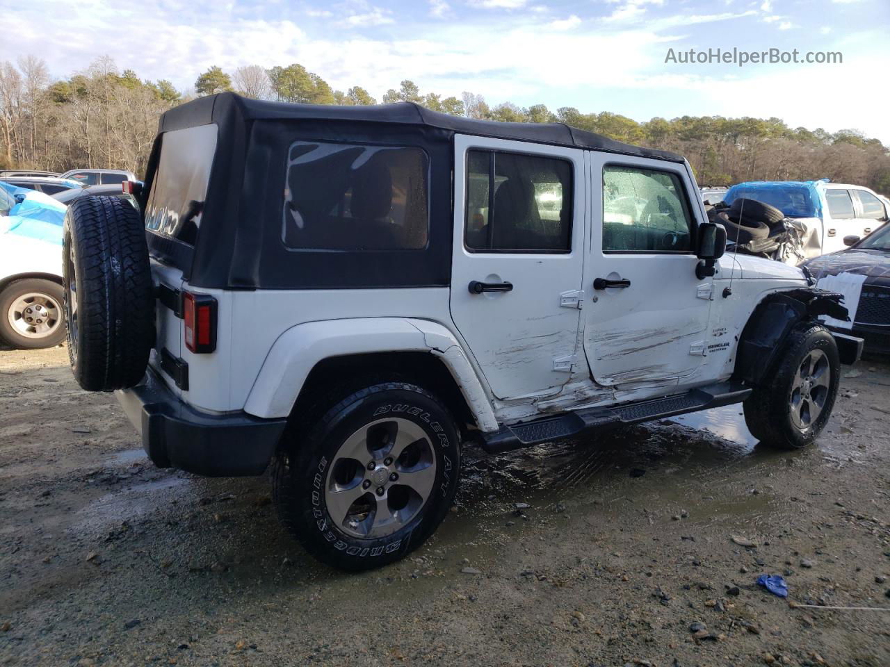 2017 Jeep Wrangler Unlimited Sahara Белый vin: 1C4BJWEG5HL690319