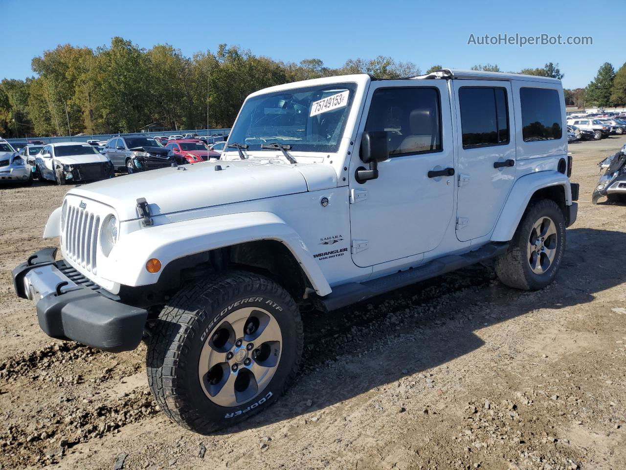 2017 Jeep Wrangler Unlimited Sahara Белый vin: 1C4BJWEG5HL698789