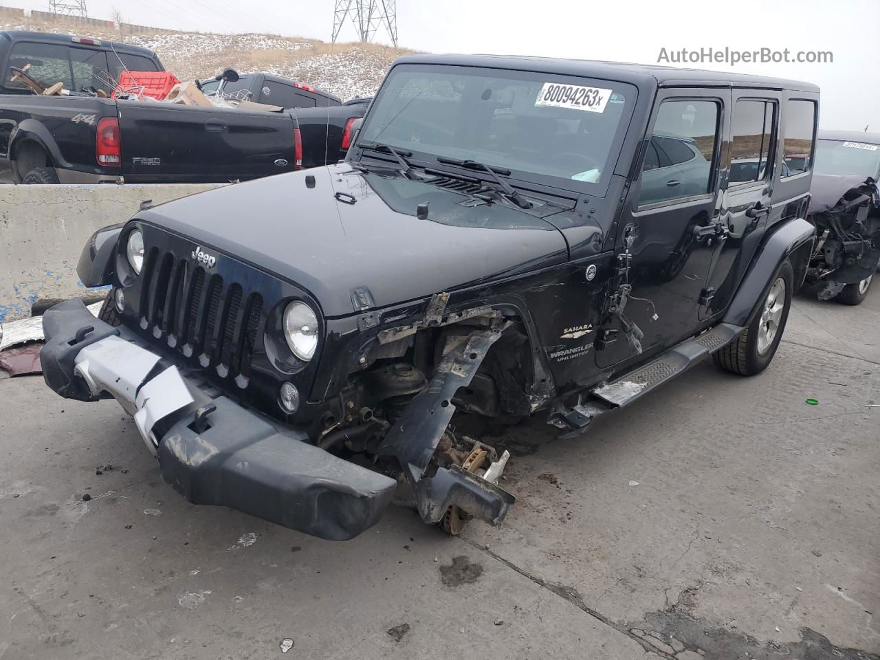 2014 Jeep Wrangler Unlimited Sahara Черный vin: 1C4BJWEG6EL146987