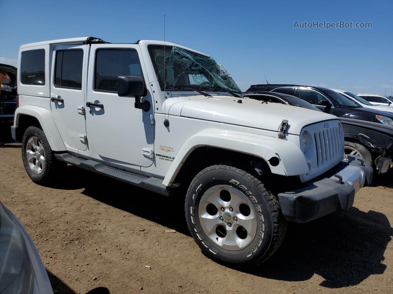 2014 Jeep Wrangler Unlimited Sahara Белый vin: 1C4BJWEG7EL120463