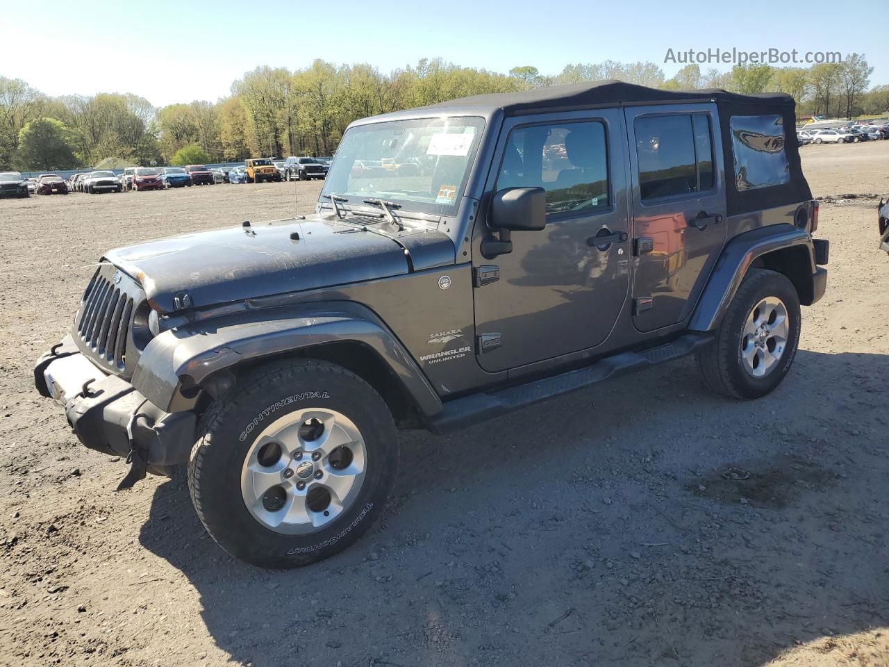 2014 Jeep Wrangler Unlimited Sahara Gray vin: 1C4BJWEG7EL169288