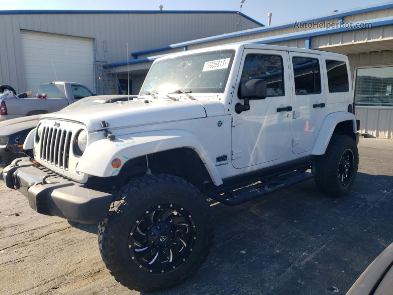 2014 Jeep Wrangler Unlimited Sahara White vin: 1C4BJWEG7EL182123