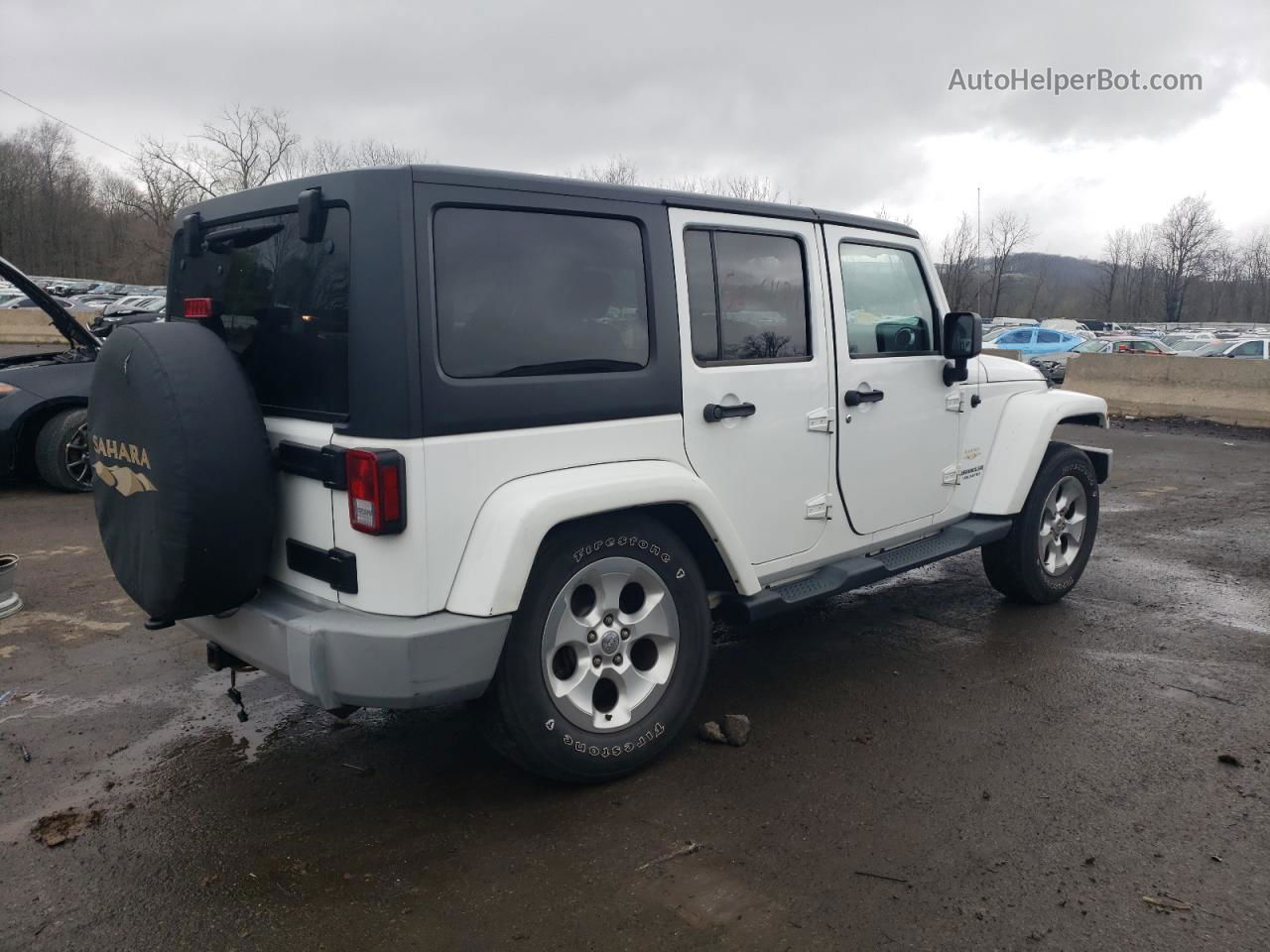 2014 Jeep Wrangler Unlimited Sahara White vin: 1C4BJWEG8EL210690