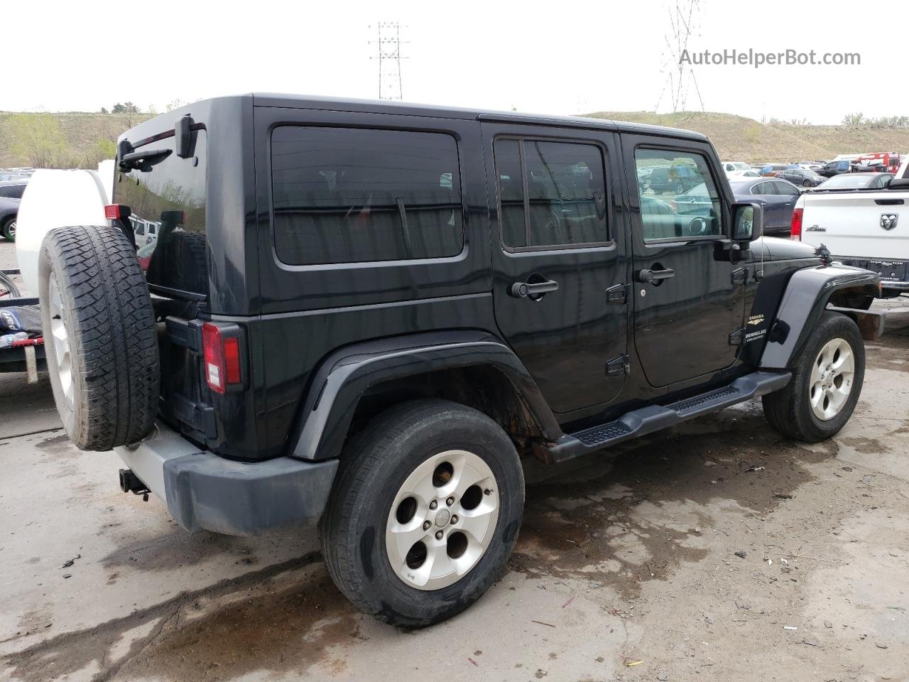 2014 Jeep Wrangler Unlimited Sahara Black vin: 1C4BJWEG9EL128208