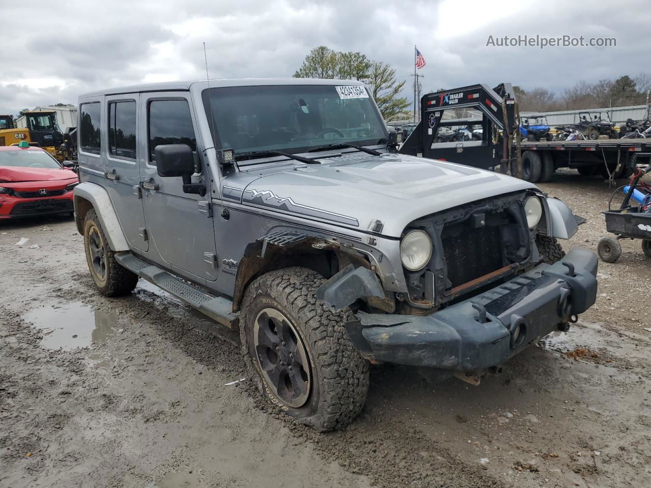 2014 Jeep Wrangler Unlimited Sahara Серебряный vin: 1C4BJWEG9EL184620