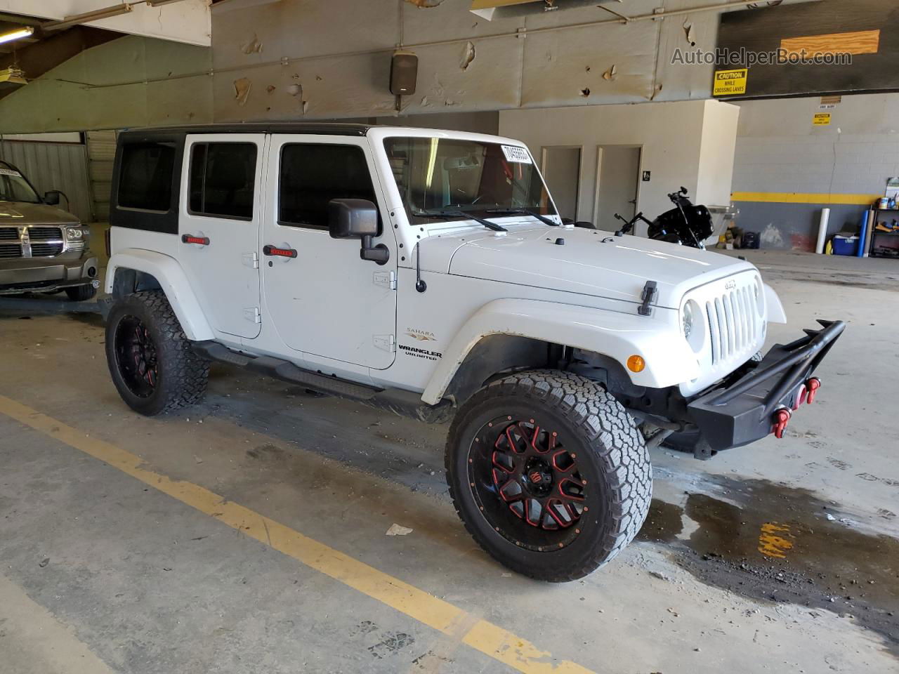 2014 Jeep Wrangler Unlimited Sahara White vin: 1C4BJWEG9EL295538