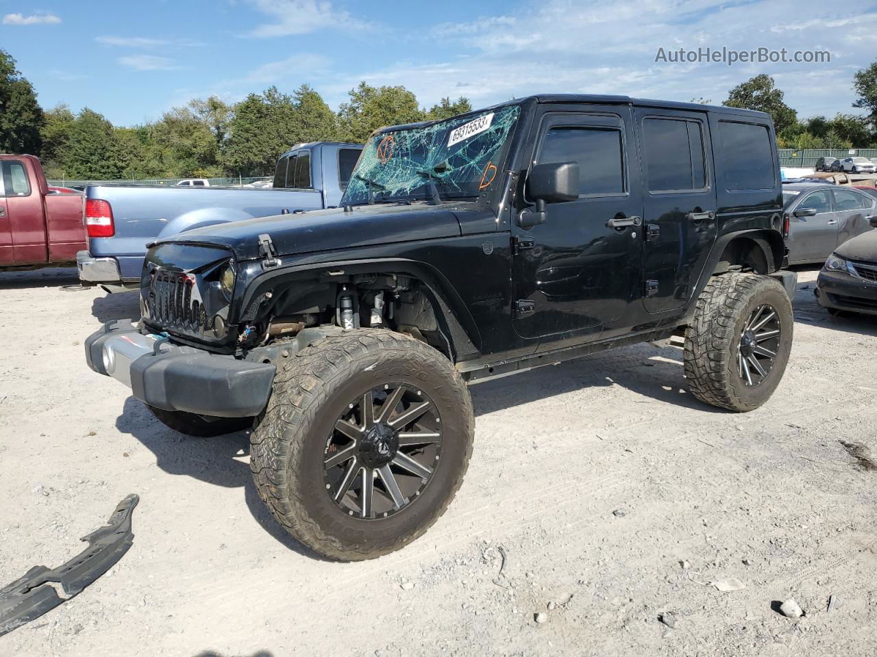 2014 Jeep Wrangler Unlimited Sahara Black vin: 1C4BJWEGXEL200338