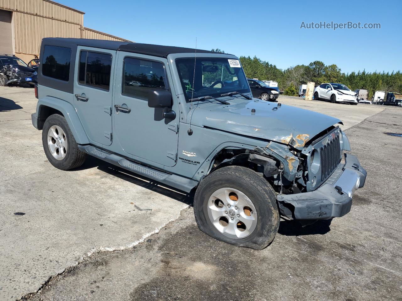 2014 Jeep Wrangler Unlimited Sahara Gray vin: 1C4BJWEGXEL220024