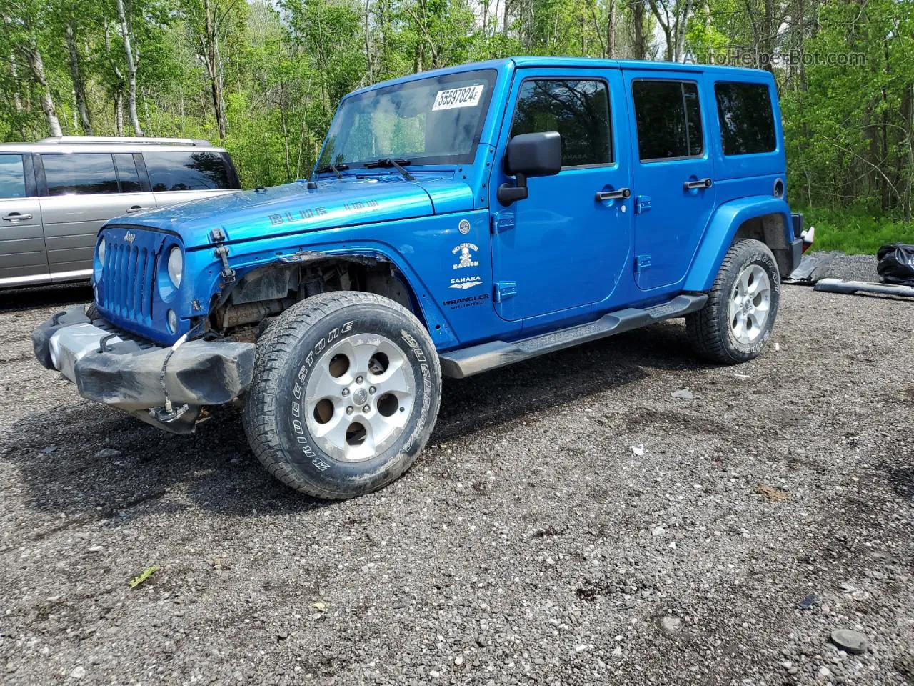 2014 Jeep Wrangler Unlimited Sahara Синий vin: 1C4BJWEGXEL247840