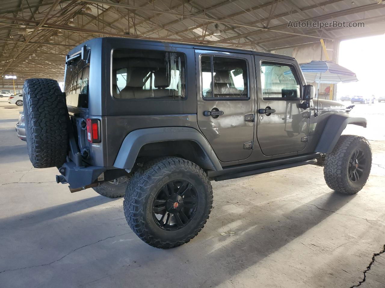 2017 Jeep Wrangler Unlimited Rubicon Gray vin: 1C4BJWFG0HL568028