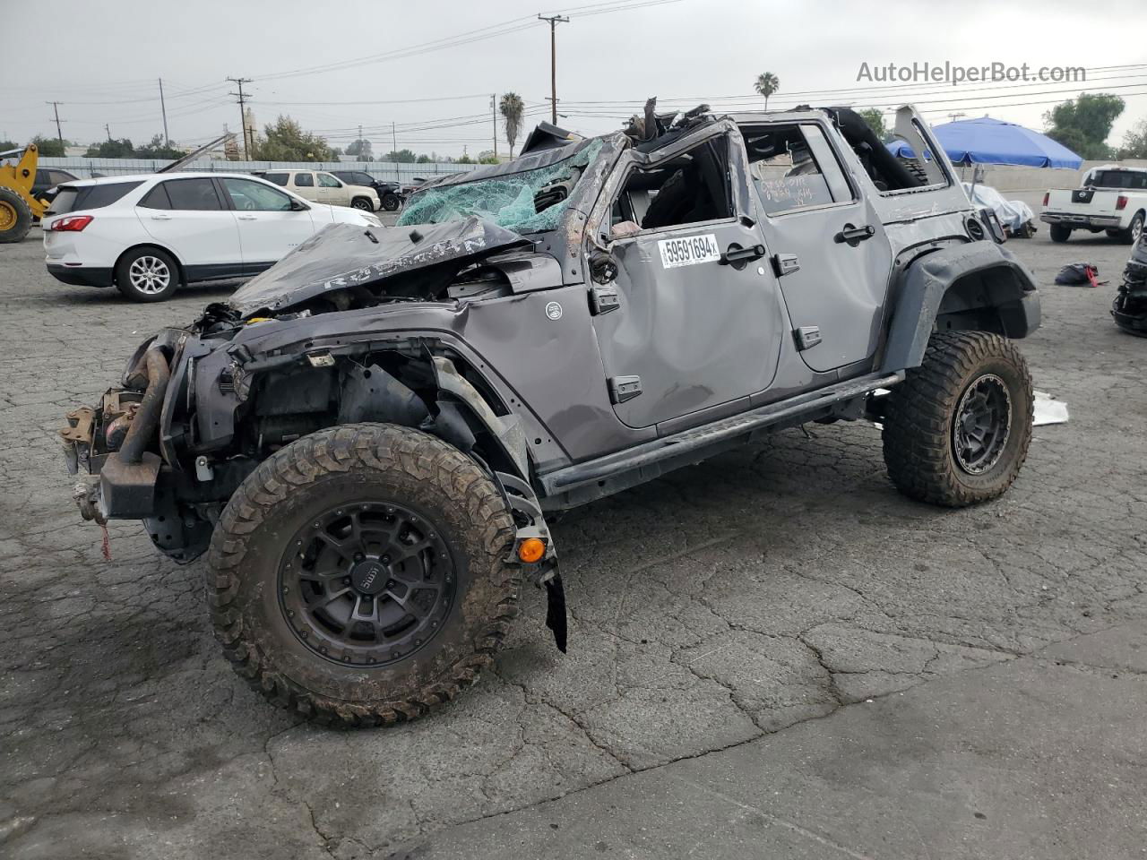 2014 Jeep Wrangler Unlimited Rubicon Gray vin: 1C4BJWFG1EL167907