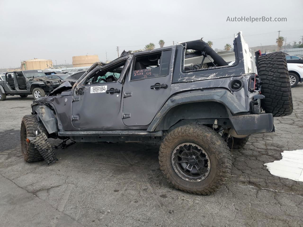 2014 Jeep Wrangler Unlimited Rubicon Gray vin: 1C4BJWFG1EL167907