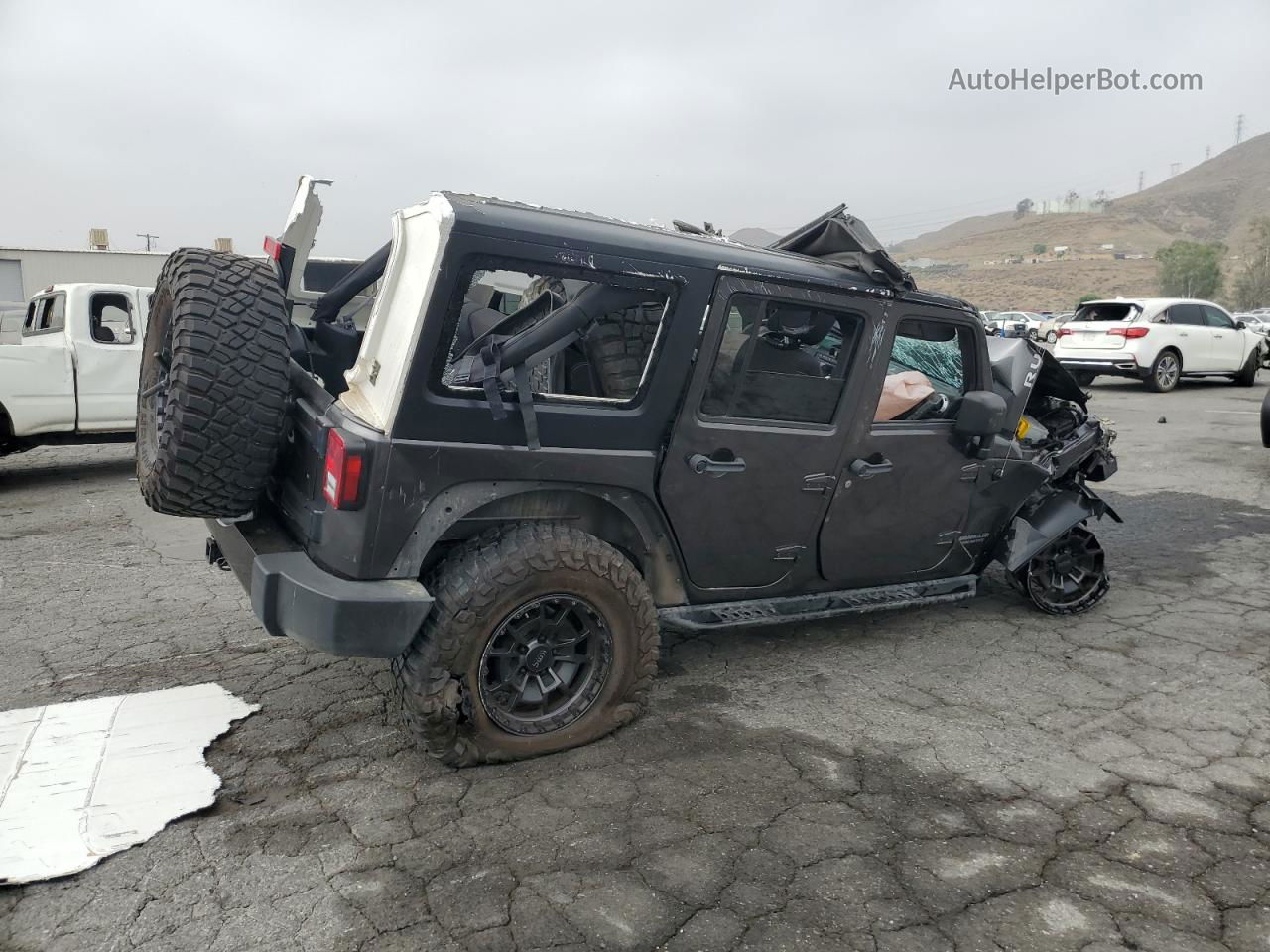 2014 Jeep Wrangler Unlimited Rubicon Gray vin: 1C4BJWFG1EL167907