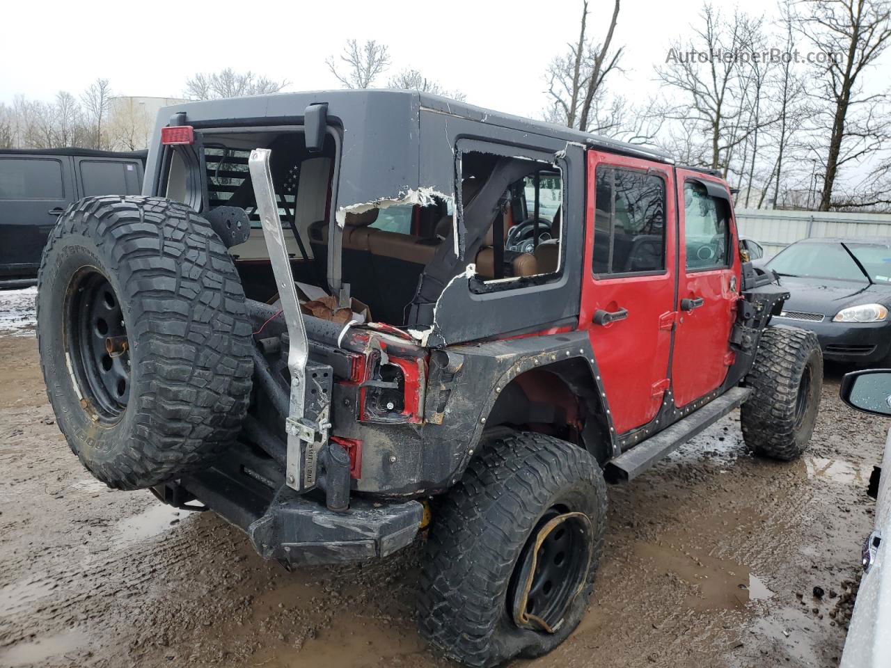 2014 Jeep Wrangler Unlimited Rubicon Red vin: 1C4BJWFG1EL274567