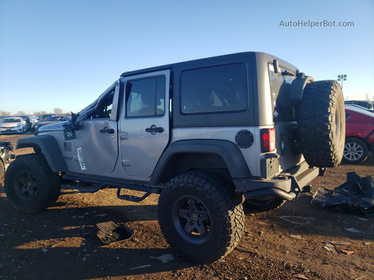 2014 Jeep Wrangler Unlimited Rubicon Gray vin: 1C4BJWFG3EL188290