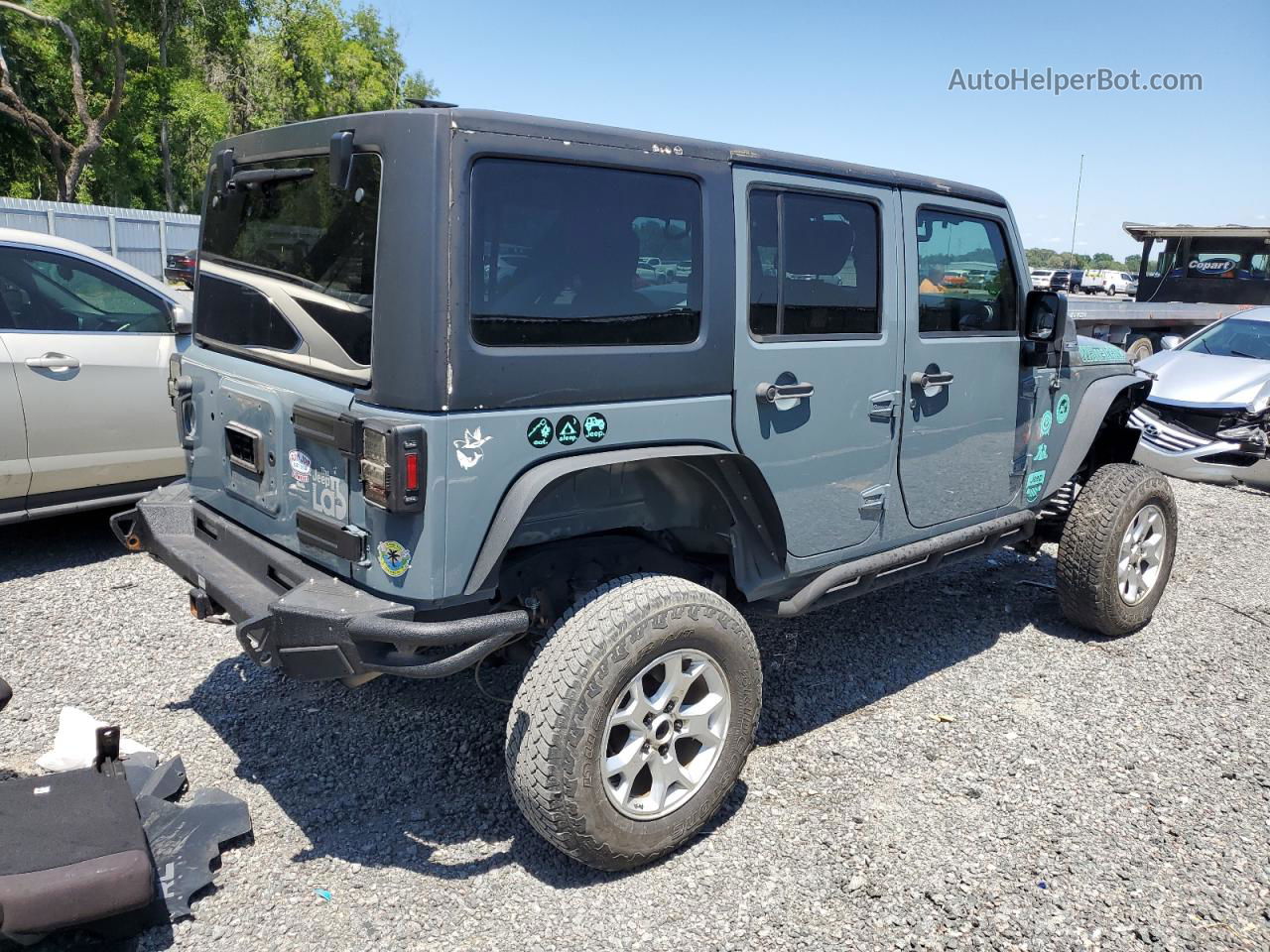 2014 Jeep Wrangler Unlimited Rubicon Gray vin: 1C4BJWFG5EL188937