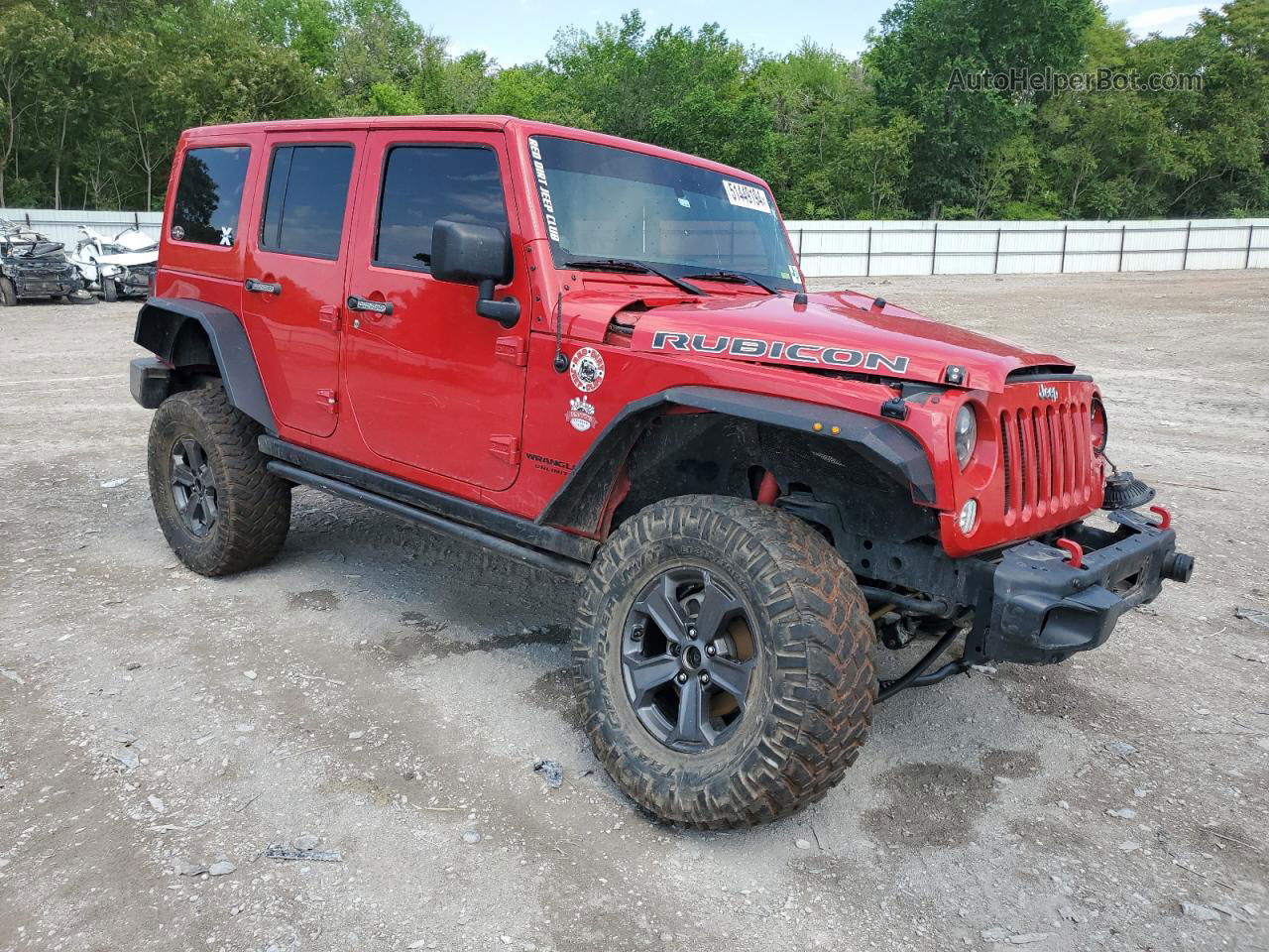 2014 Jeep Wrangler Unlimited Rubicon Red vin: 1C4BJWFG7EL151338