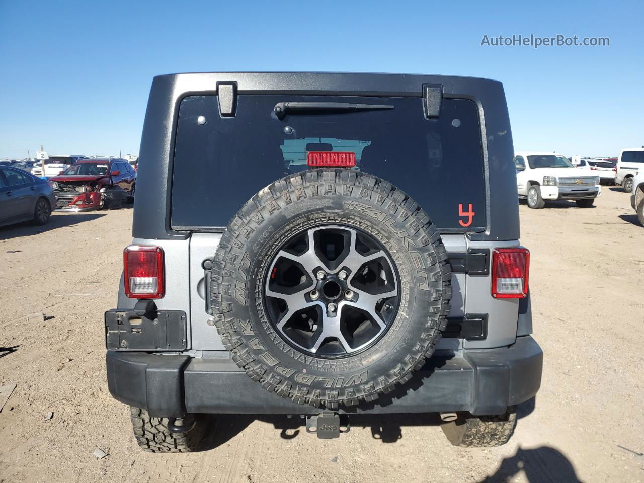 2014 Jeep Wrangler Unlimited Rubicon Silver vin: 1C4BJWFG7EL160296