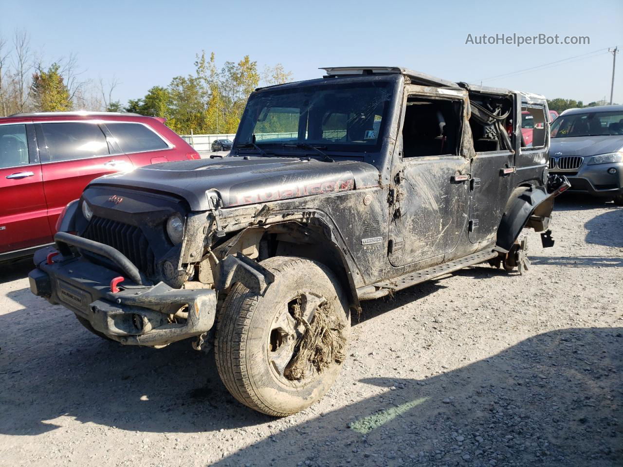 2017 Jeep Wrangler Unlimited Rubicon Gray vin: 1C4BJWFG7HL700816