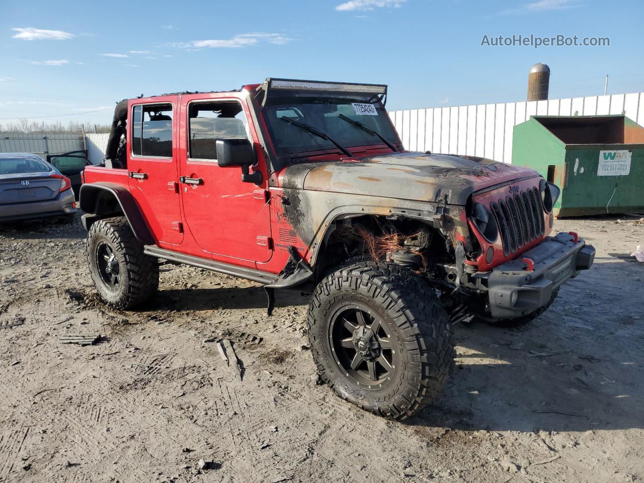 2014 Jeep Wrangler Unlimited Rubicon Красный vin: 1C4BJWFG9EL306567