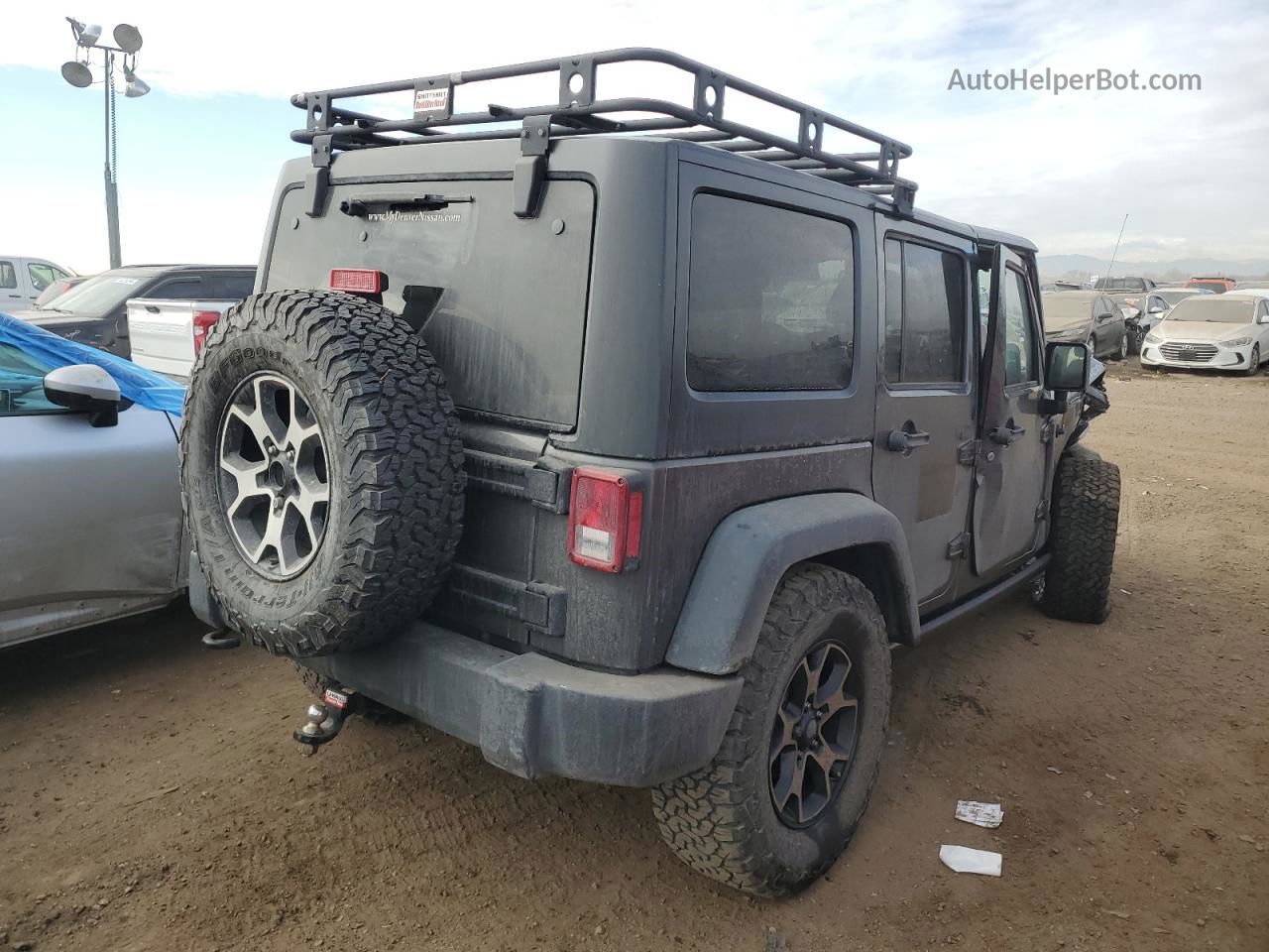 2017 Jeep Wrangler Unlimited Rubicon Gray vin: 1C4BJWFG9HL624354