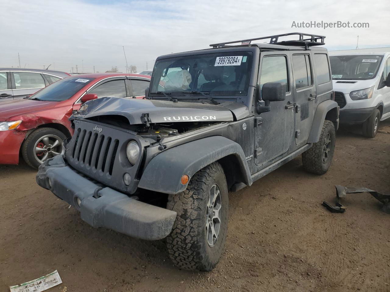 2017 Jeep Wrangler Unlimited Rubicon Gray vin: 1C4BJWFG9HL624354