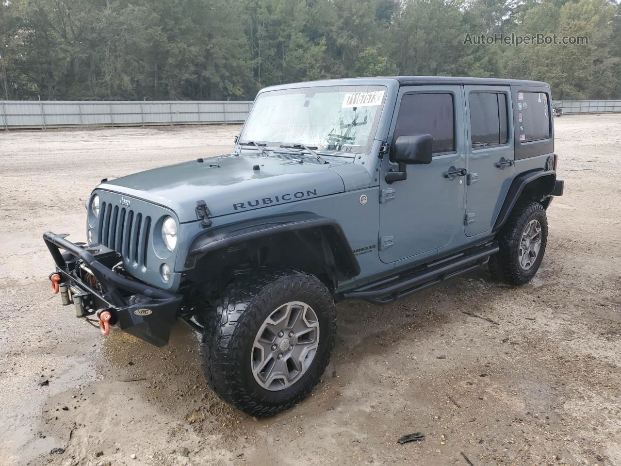 2014 Jeep Wrangler Unlimited Rubicon Gray vin: 1C4BJWFGXEL244435