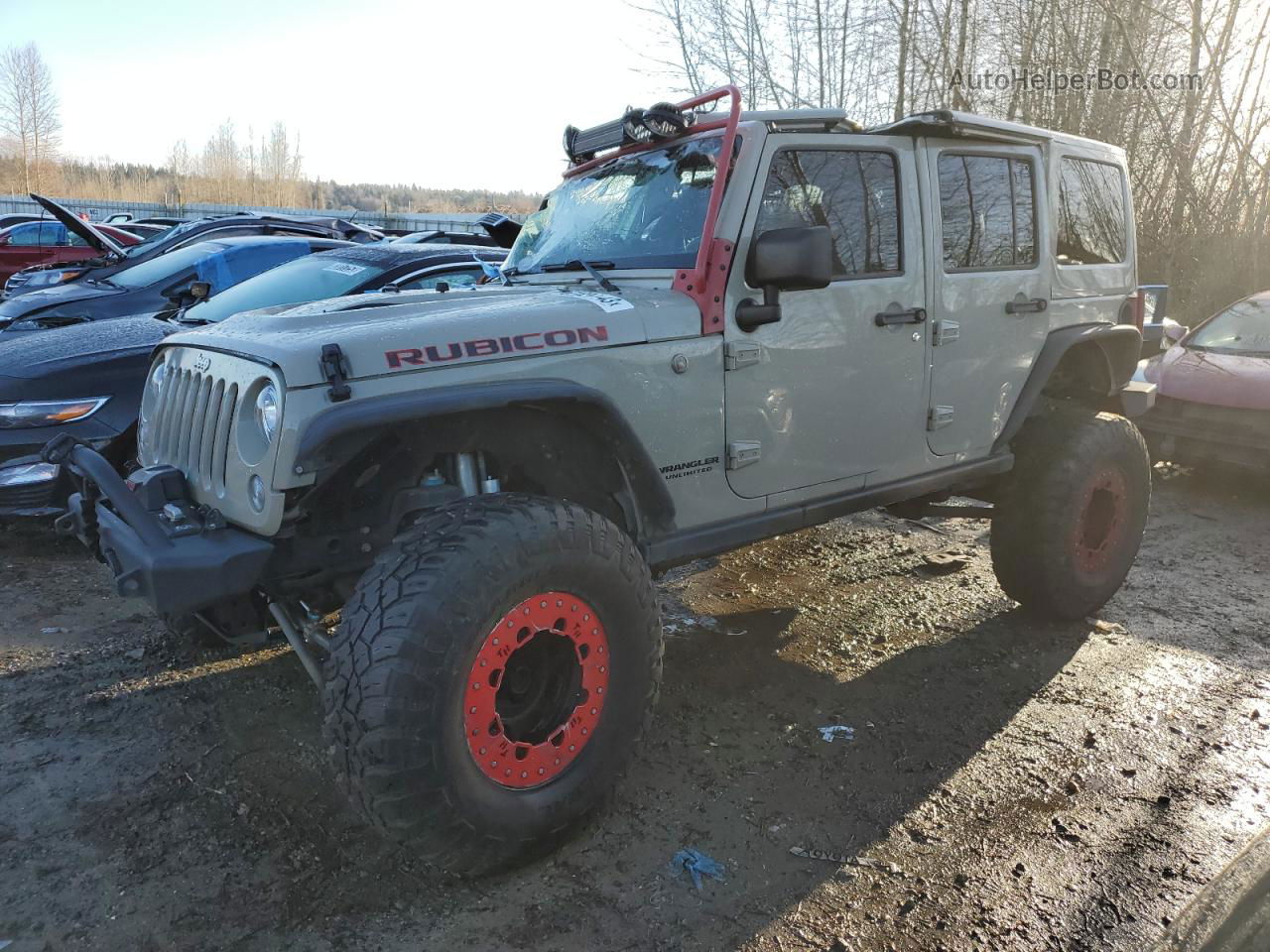 2017 Jeep Wrangler Unlimited Rubicon Tan vin: 1C4BJWFGXHL667083