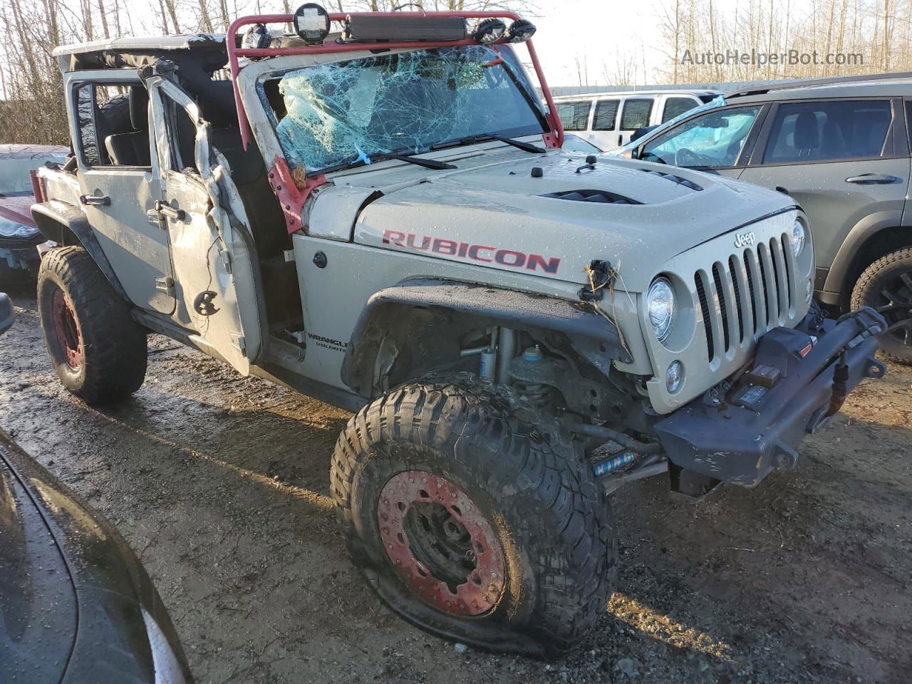 2017 Jeep Wrangler Unlimited Rubicon Tan vin: 1C4BJWFGXHL667083