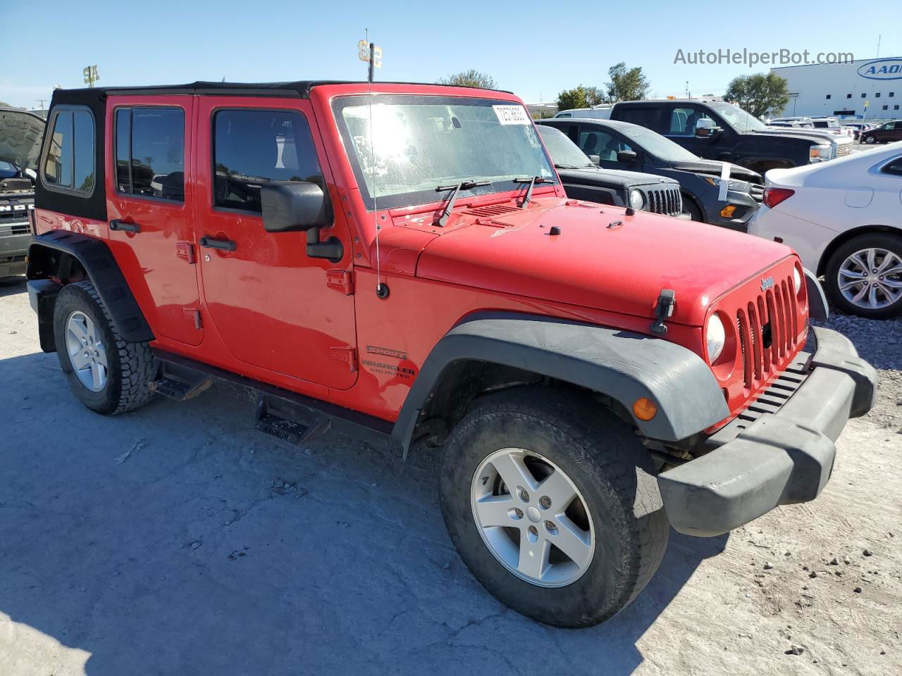 2014 Jeep Wrangler Unlimited Sport Red vin: 1C4BJWKG1EL328407