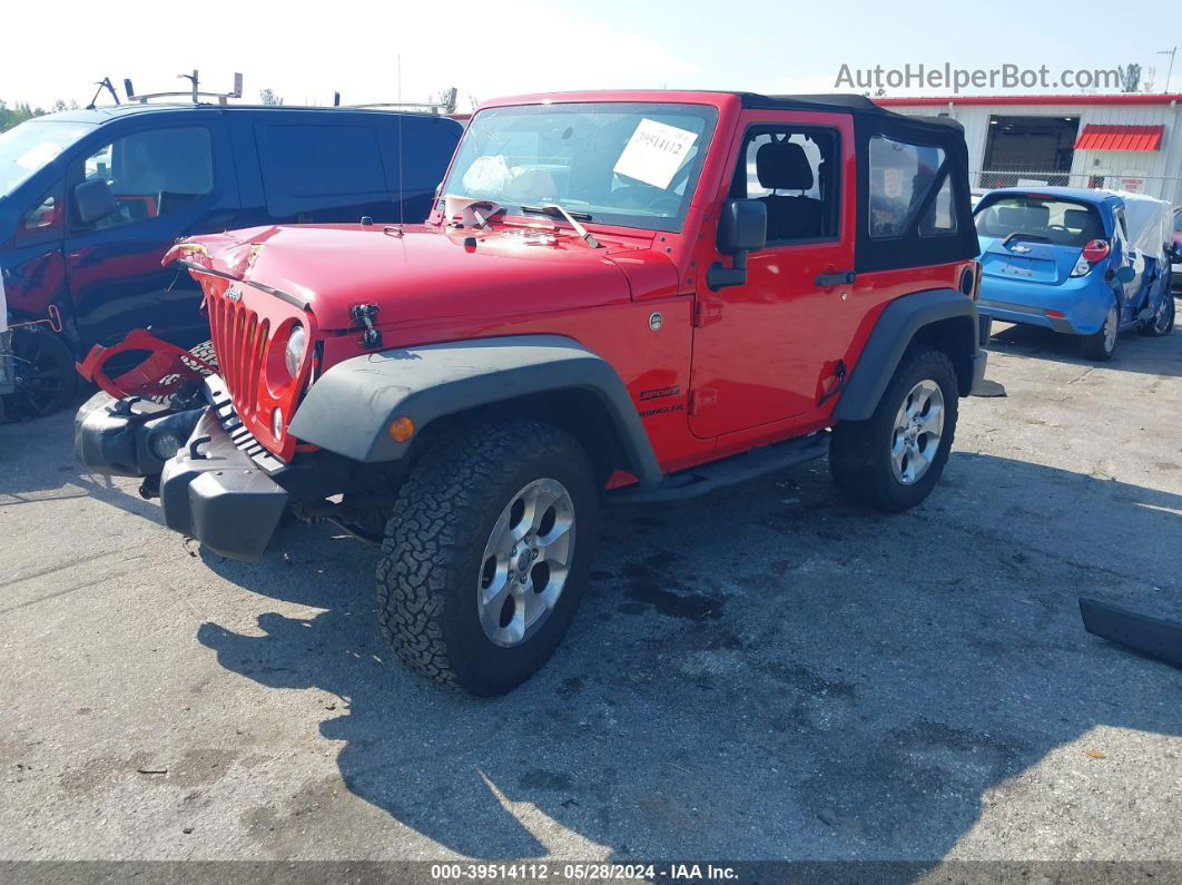 2017 Jeep Wrangler Sport 4x4 Red vin: 1C4GJWAG7HL639349