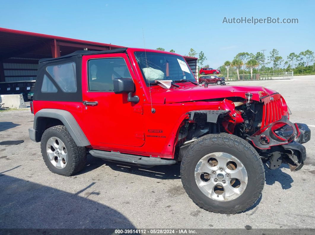 2017 Jeep Wrangler Sport 4x4 Red vin: 1C4GJWAG7HL639349