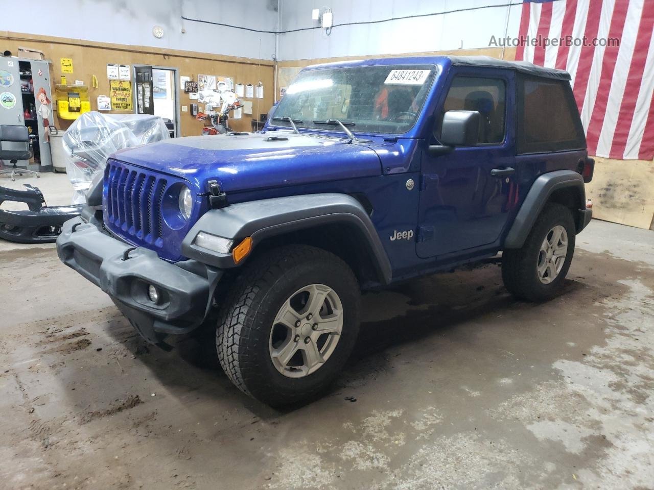 2019 Jeep Wrangler Sport Синий vin: 1C4GJXAG1KW563963