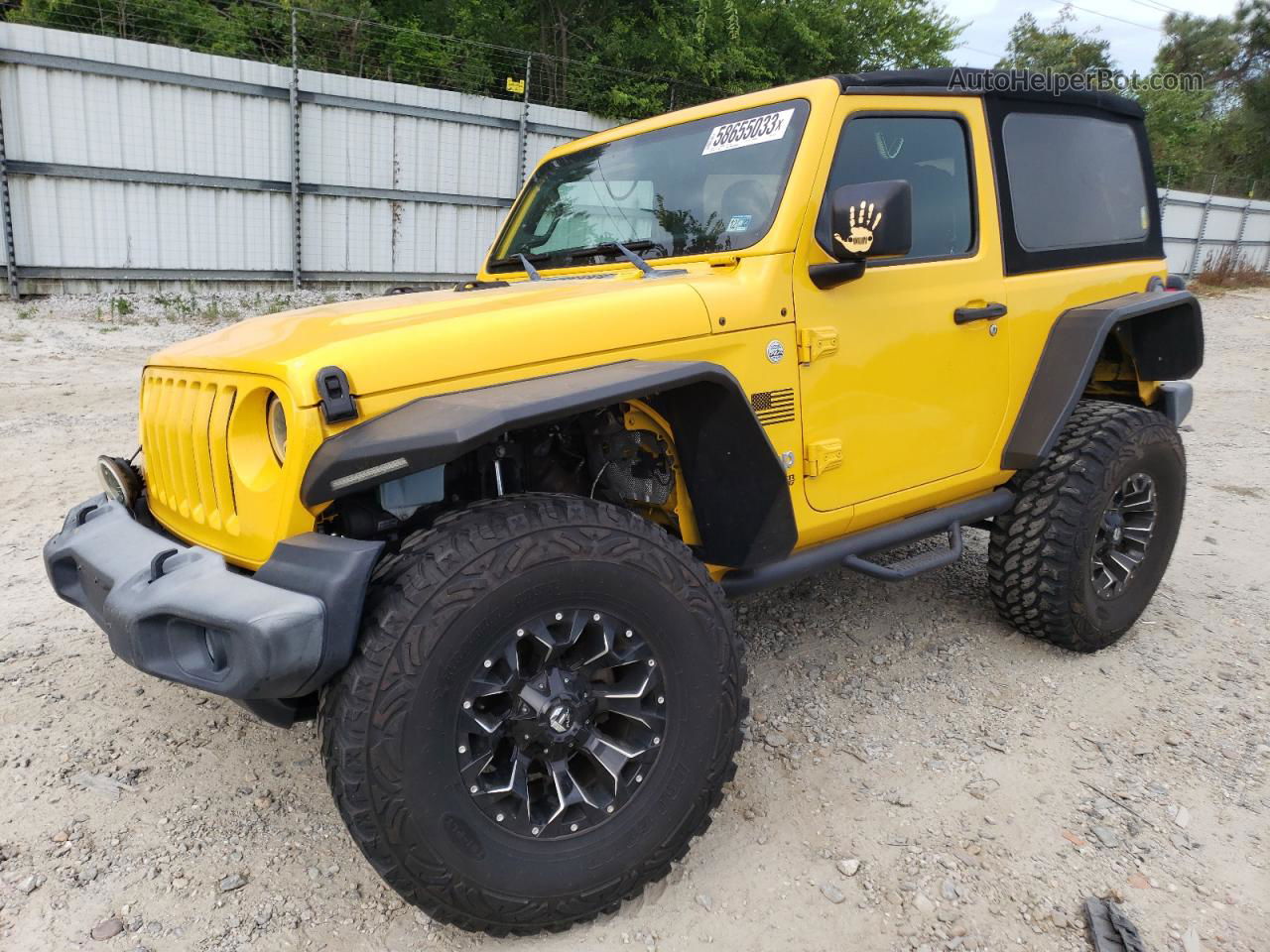 2019 Jeep Wrangler Sport Yellow vin: 1C4GJXAG2KW533516