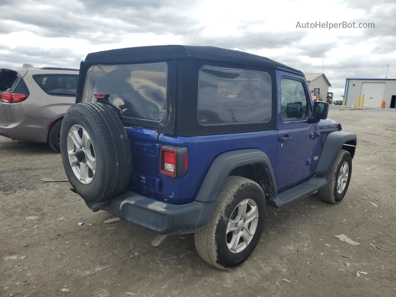 2019 Jeep Wrangler Sport Синий vin: 1C4GJXAG6KW632811