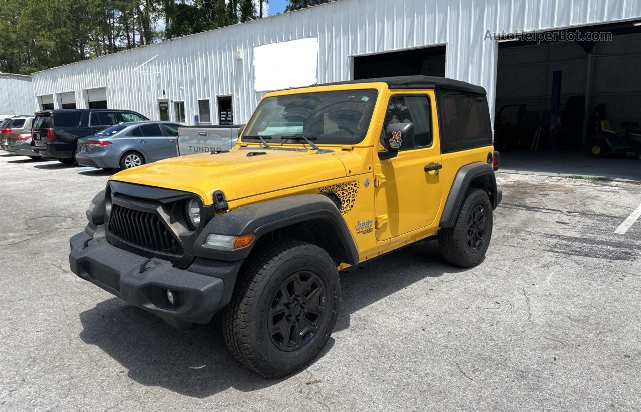 2019 Jeep Wrangler Sport Yellow vin: 1C4GJXAG7KW510149